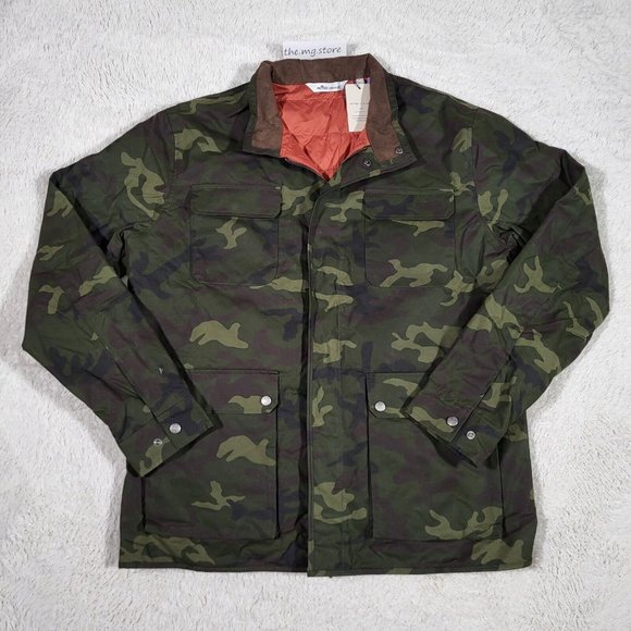 Peter Millar Crown Waxed Cotton Safari Camo Field Military Coat Mens Sz M NWT - Picture 1 of 14